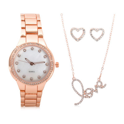 Mixit Sets Womens Rose Goldtone 4 pc. Watch Boxed Set Wac7195jc