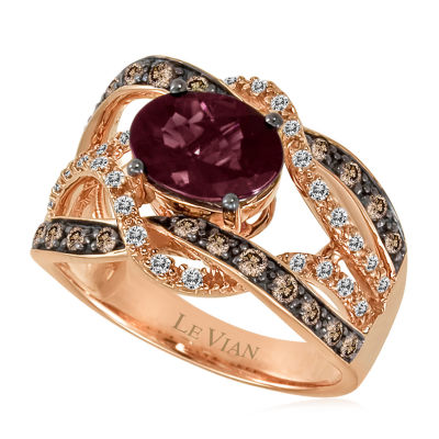 Garnet and clearance chocolate diamond ring