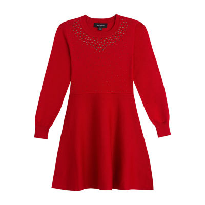 Knit Works Big Kid Girls Long Sleeve Cuffed Sweater Dress, Color