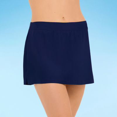 navy blue swim skirt plus size