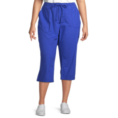 NEW! ST. JOHN'S BAY Mid-Rise Plus Size Capri Pants, 16W 20W 24W - Cranberry