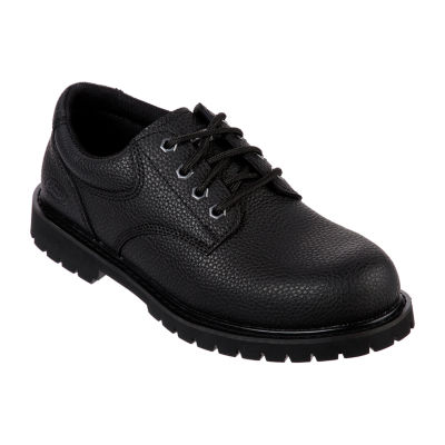 Mens skechers best sale black work shoes