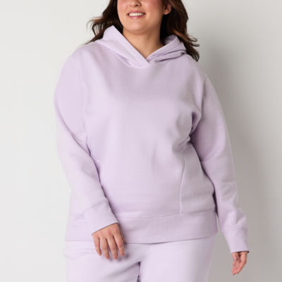 Xersion Womens Oversized Fleece Long Sleeve Hoodie Plus - JCPenney