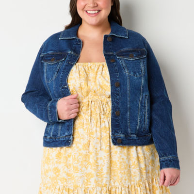 Plus size outlet yellow denim jacket