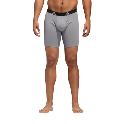 Adidas Stretch Cotton Mens Pack Long Leg Boxer Briefs Color Gray