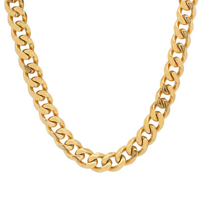 Steeltime 18K Gold Over Stainless Steel 24 Inch Figaro Chain Necklace