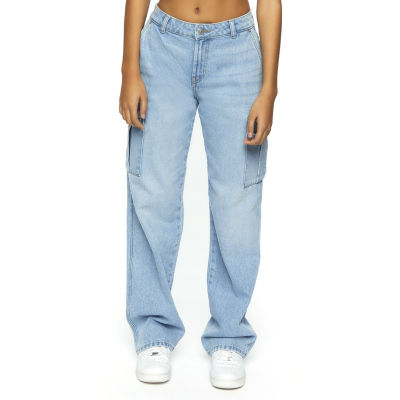 Forever 21 Juniors Womens Low Rise Straight Leg Jean, Color: Medium Denim -  JCPenney