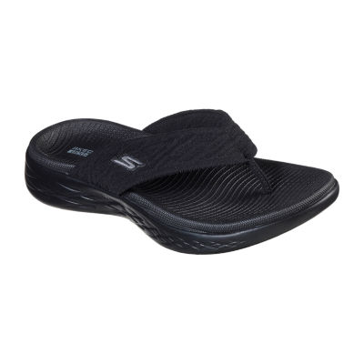 Skechers black shop womens flip flops