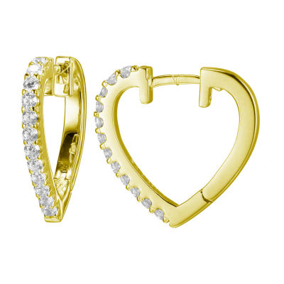 Yellow Gold Heart-Shaped Hoop Earrings