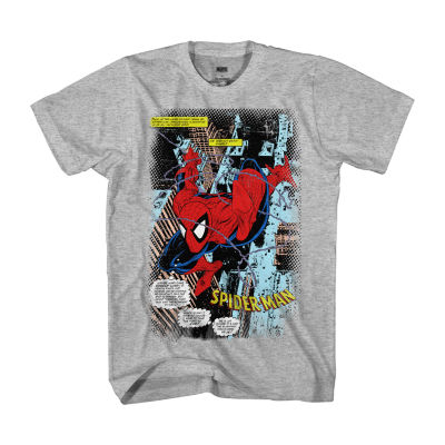 Neglect Ship shape mimic Spiderman Mens Crew Neck Short Sleeve Regular Fit Avengers Marvel Spiderman  Graphic T-Shirt, Color: Heather Gray - JCPenney