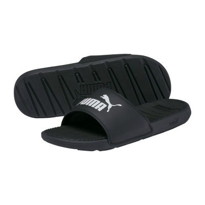 Puma Mens Cool Cat Slide Sandals, Color: Black White - JCPenney