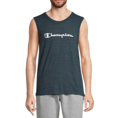 Champion Mens Crew Neck Sleeveless Tank Top Color Black Cyan JCPenney