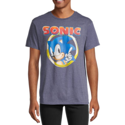 Mens Crew Neck Sleeve Regular Fit Sonic the Hedgehog T-Shirt, Color: Navy - JCPenney