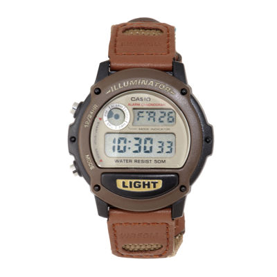 Casio Illuminator Mens Brown Nylon Strap Chronograph Sport Watch