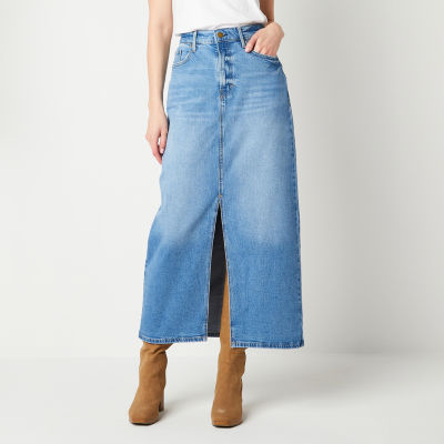 a.n.a Womens High Rise Long Denim Skirt-Tall - JCPenney