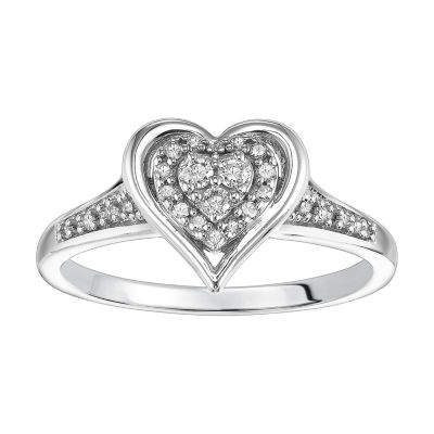 1/4 CT. T.W. Diamond Heart-Shaped Promise Ring