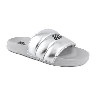 Juicy By Juicy Couture Womens Wow Slide Sandals Color Silver