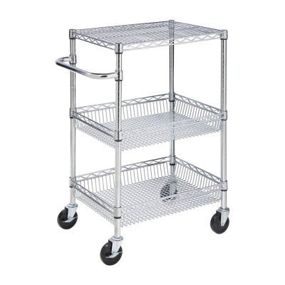 Honey-Can-Do CRT-01451 Heavy Duty Rolling Utility Cart, Chrome Wire, 3-Tier  : : Home