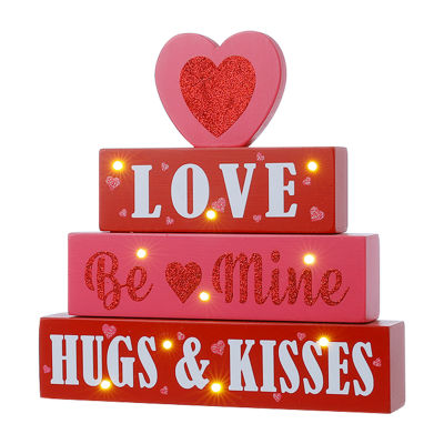 Glitzhome Wooden Heart Decor Valentines Day Porch Sign, Color: Red -  JCPenney