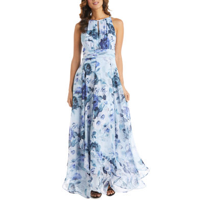 R & M Richards Floral Sleeveless Evening Gown, Color: Blue - JCPenney