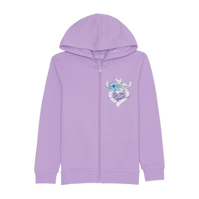 Disney Collection Little Big Girls Stitch Fleece Zipper Hoodie