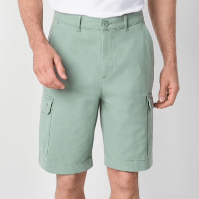 St. John s Bay Comfort Stretch 10 Mens Stretch Fabric Cargo Short Color Light Jadestone JCPenney