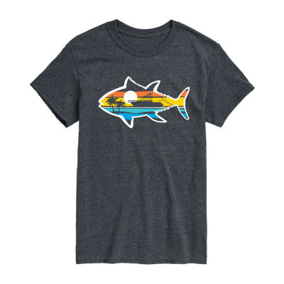 Mens Short Sleeve Fishing Graphic T-Shirt, Color: Heather Blue - JCPenney
