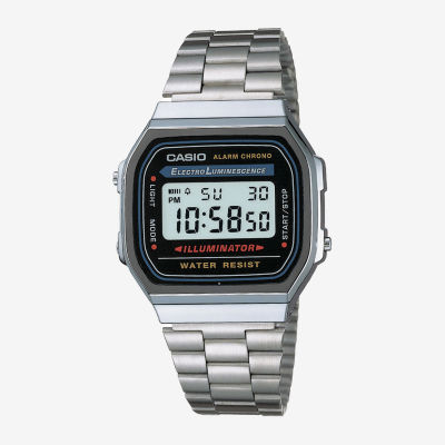 Casio digital stainless shop steel illuminator watch