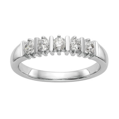 2.5MM 1/2 CT. T.W. Natural White Diamond 14K White Gold 5 2.5MM 1/2 CT. T.W. Natural White Diamond 14K White Gold 5