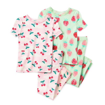 St. Eve Toddler Girls 4 pc. Pajama Set Color Cherry Strawberry JCPenney