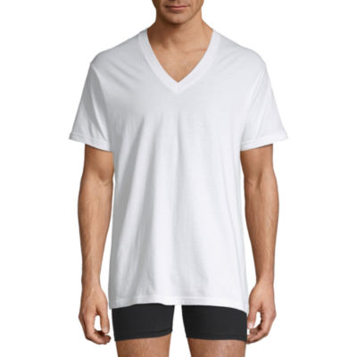 White mens v neck t shirt sale