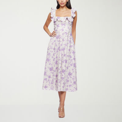 ❤primavera❤ Premier Amour Womens Sleeveless Floral Midi Fit + Flare