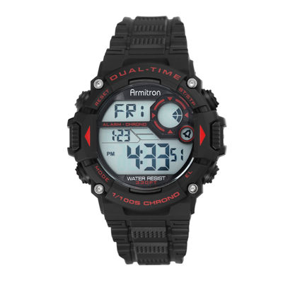 Armitron Pro Sport Mens Chronograph Digital Black Strap Watch 40