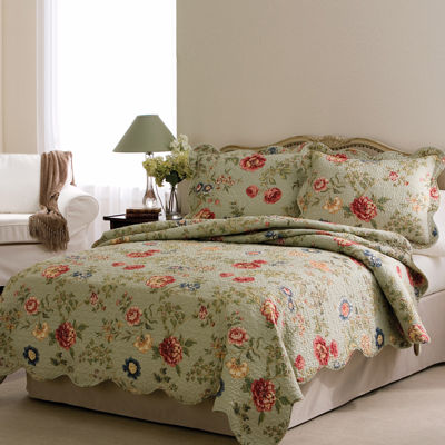 Edens Floral Print Quilt Set Color Green JCPenney