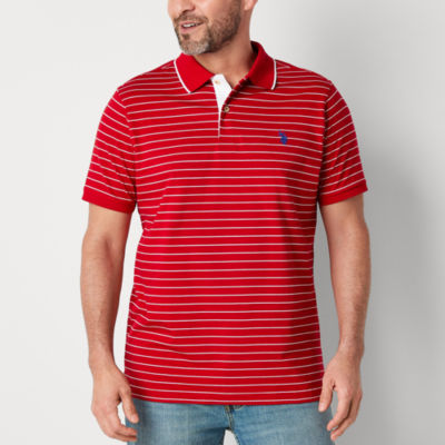 U.S. Polo Assn. Stripe Mens Classic Fit Sleeve Polo Shirt, Engine Red JCPenney