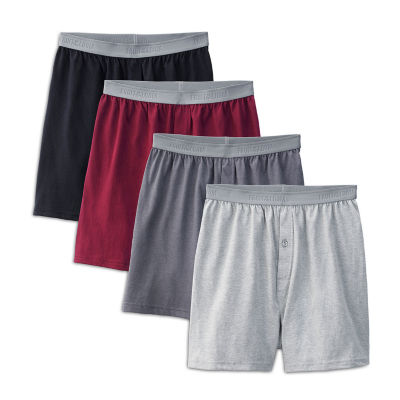 of the 4-pk. Premium Boxers-JCPenney, Color: Gray Red Black