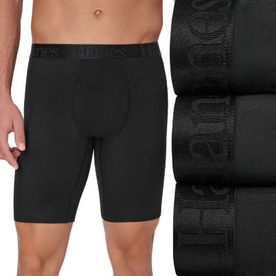 Hanes Originals Ultimate Supersoft Mens Pack Long Leg Boxer