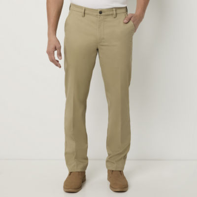 St Johns Bay Pants Mens 36×34 Worry Free Relaxed Fit Pleated Beige