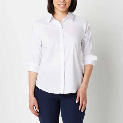 white button up long sleeve shirt womens