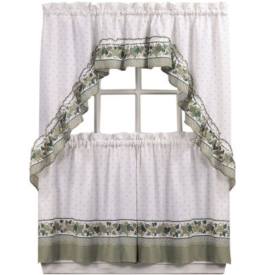 CHF Buffalo Check 3-pc. Rod Pocket Kitchen Curtain Window Set, Color: Grey  - JCPenney