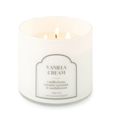 Lumière Valerica Cream 3個セット Distant Lands 14oz Vanilla Cream 3-Wick Scented Jar Candle, Color