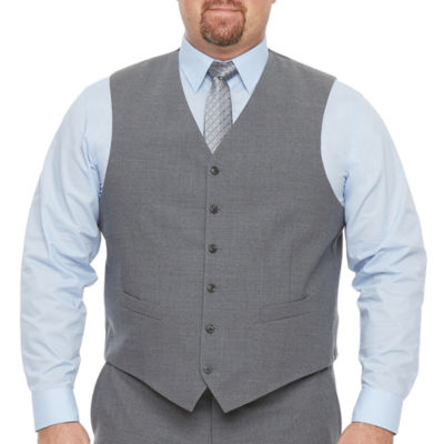 Stafford Super Mens Big and Tall Stretch Fabric Classic Fit Suit Vest,  Color: Gray - JCPenney