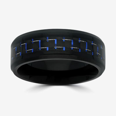 Blue carbon fiber on sale wedding band