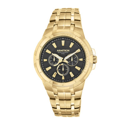 Armitron Men s 5144 Black Dial Gold Tone Stainless Steel Watch