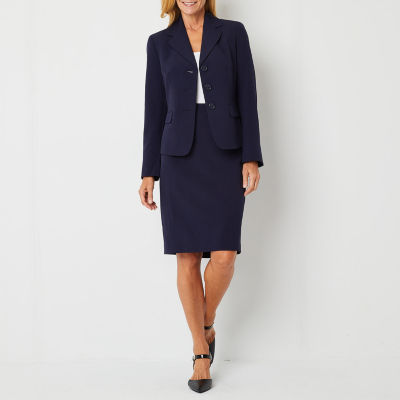 Navy blue store skirt suit womens