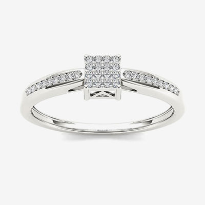 1/10 CT T.W. Diamond 10K White Gold Engagement Ring, Color