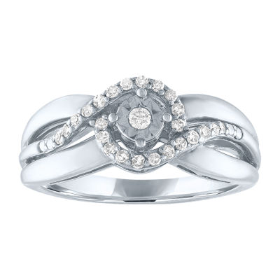 Diamond Infinity Ring 1/5 ct tw Round Sterling Silver