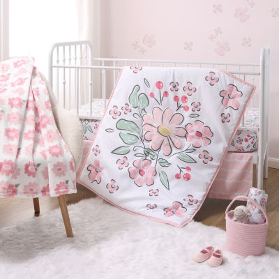 Pink baby cheap crib set