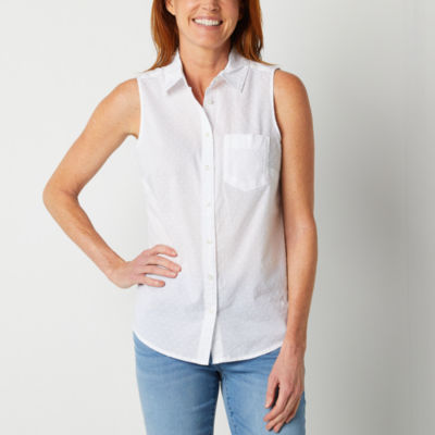 sleeveless button down shirt