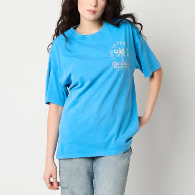 売れ筋商品|||オニール カットソー トップス レディース Juniors' Spring Mountain Short-Sleeve Cotton T-Shirt Faded Denim Arizona Womens Crew Neck Short Sleeve Oversized Juniors